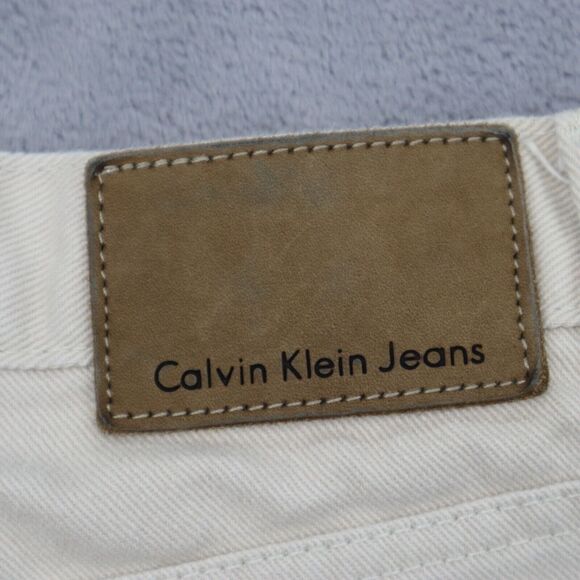 Calvin Klein Jeans Pants Mens 30 White Mid Rise Easy Fit Straight Leg Bottoms - Picture 6 of 16